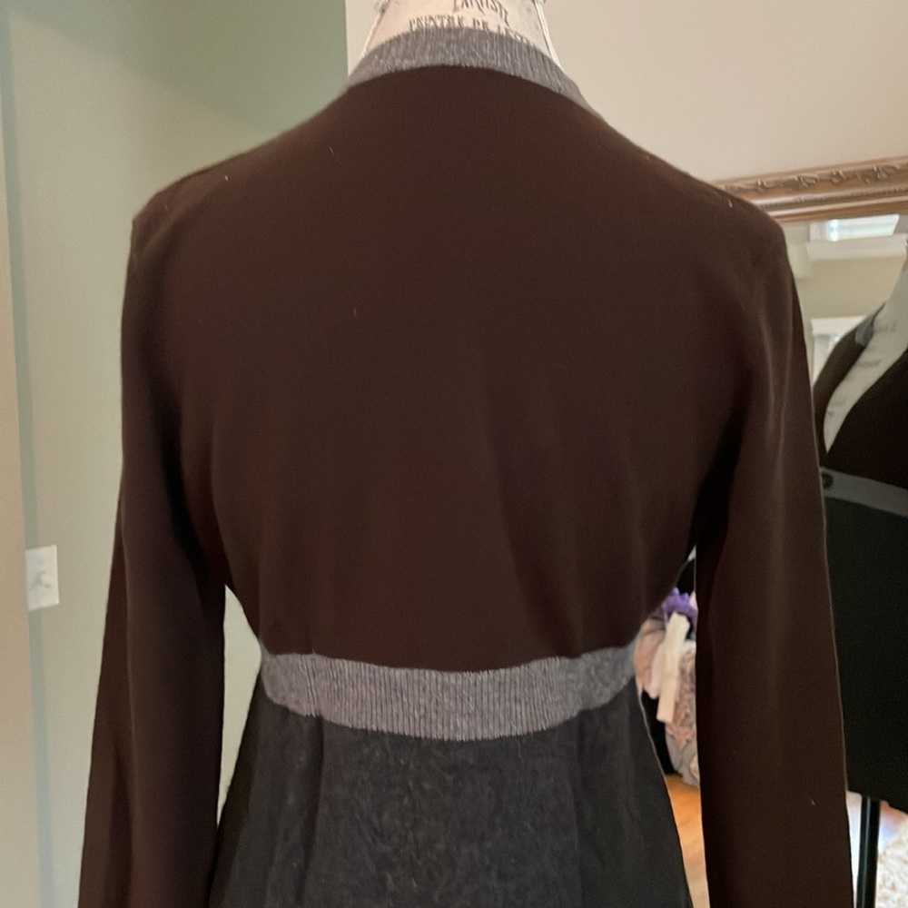 Vince 100% Cashmere Cardigan Brown/ gray/ Charcoal Size M - Picture 4 of 7